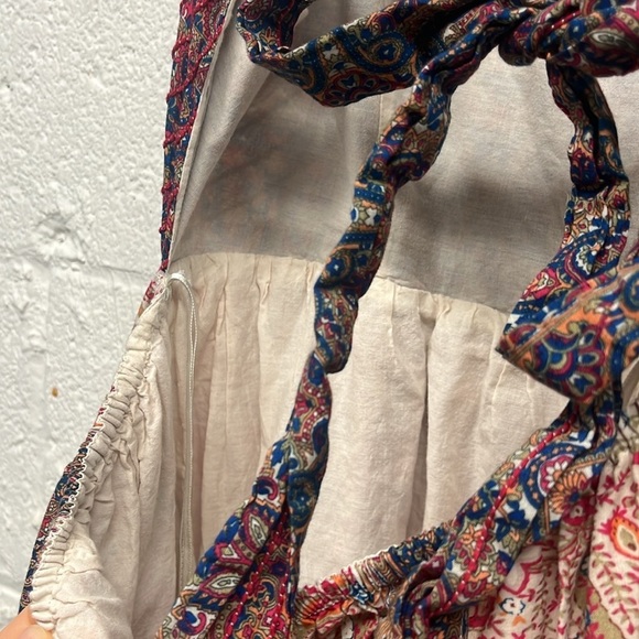 Haute hippie boho peasant fairy whimsical flutter sleeve  paisley maxi dress 12 - Picture 8 of 11